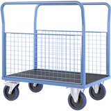 eurokraft pro ploski voziček z mrežastimi stenami, nakladalna površina dxš 1050 x 620 mm, polno elastična | Shoptok.si
