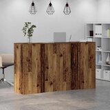  pisalna miza s pultom in omaricami, inženirski les, starinski les, 180x50x103,5 cm, 3 kos | Shoptok.si
