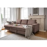 Miuform Smeđa sklopiva kutna garnitura od samta (s lijevim kutom) Lofty Lilly – | shoptok.hr