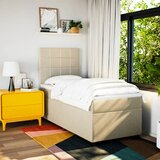  Okvir kreveta s oprugama i madrac krem 80x200 cm od tkanine | shoptok.hr