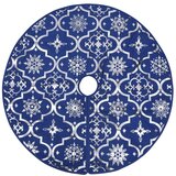 vidaXL Luksuzna podloga za božićno drvce s čarapom plava 122cm tkanina | shoptok.hr
