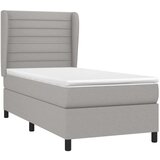  Okvir kreveta s oprugama i madrac svjetlosivi 90x200cm tkanina | shoptok.hr