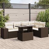  6-dijelni set vrtnih sofa od poliratana s jastucima smeđi | shoptok.hr