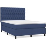  Krevet s oprugama i madracem plavi 140 x 190 cm od tkanine | shoptok.hr