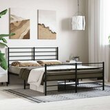 vidaXL Kovinski posteljni okvir z vzglavjem in vznožjem črn 120x200 cm | Shoptok.si