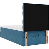 vidaXL Otomanski posteljni okvir z vzmetnicami moder 80x200cm žamet | Shoptok.si