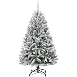 vidaXL Umjetno božićno drvce Zelena i bijela 150 cm PVC i metal | shoptok.hr