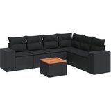  7-dijelni set vrtnih sofa od poliratana s jastucima crni | shoptok.hr