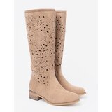 SEASTAR Suede beige knee-high boots | shoptok.hr