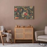  Slika - Flowers birds and butterflies – vintage-style illustration 120x80 U prirodnom drvenom okviru | shoptok.hr