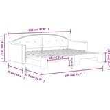  Izvlečna dnevna postelja temno taupe 80x200 cm blago, (20936509) | Shoptok.si