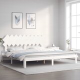  Okvir kreveta bez madraca bijeli 200x200 cm od masivne borovine | shoptok.hr