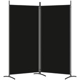 Sobna pregrada s 2 panela crna 175 x 180 cm od tkanine | Eponuda.ba