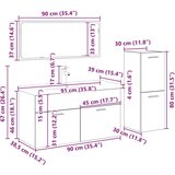  4-dijelni set kupaonskog namještaja od starog drveta | shoptok.hr