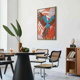  Slika - Exotic Wings - Parrot Among Abstract Leaf Patterns 60x90 U prirodnom drvenom okviru | shoptok.hr