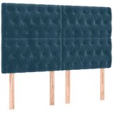  Uzglavlje tamnoplavo 160x7x118/128 cm baršunasto | shoptok.hr