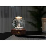 Gingko Tamno smeđa LED stolna lampa od punog oraha s mogućnosti zatamnjivanja sa staklenim sjenilom (visina 12 cm) Amber – | shoptok.hr