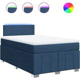 vidaXL Box spring postelja z vzmetnico moder 120x200 cm blago, (21310571) | Shoptok.si