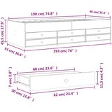 vidaXL Dnevna postelja s predali siva sonoma 90x190 cm inženirski les | Shoptok.si
