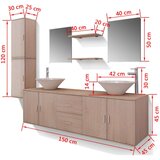 In 11-Delni Komplet Kopalniškega Pohištva + Umivalnika in Pipi Bež | Shoptok.si
