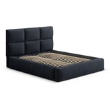 Windsor & Co Sofas Temno modra oblazinjena zakonska postelja s prostorom za shranjevanje z letvenim dnom 180x200 cm Libera – | Shoptok.si