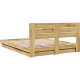  Okvir kreveta uzglavljem bez madraca 150x200 cm puno drvo hrast | Eponuda.com