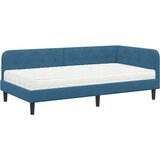  Kutni okvir kreveta s madracem Plava 90 x 190 cm Baršun | shoptok.hr