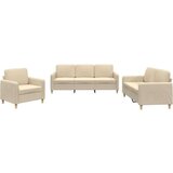  3-dijelni set sofa s jastucima krem od tkanine | shoptok.hr
