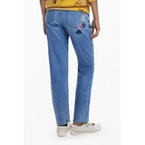 Desigual ženske traperice s vezom suncokreta plave | shoptok.hr