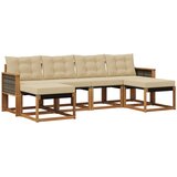 vidaXL Zunanja garnitura za sedenje z blazino 6 pcs Naravna in bež, (5000282014) | Shoptok.si