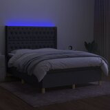  box spring s madracem LED tamnosivi 140x190 cm tkanina | shoptok.hr