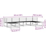  Set vanjskih sofa 6 kom. Prirodna Čvrsto drvo akacije Smeđa 325 x 162,5 x 73 cm | shoptok.hr