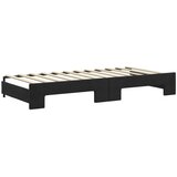  Dnevni krevet na razvlačenje s ladicama crni 90 x 200 cm baršun | shoptok.hr