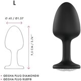 Dorcel Geisha Plug Diamond L - analni dildo od bijelog kamena (crni) | shoptok.hr