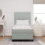 Box Spring Krevet s Madracem Svjetlosiva 90x200 cm Baršun | shoptok.hr