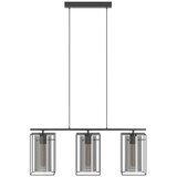 Eglo visilica Loncino 49496, 3x E27, 74,5 cm, crna/dimljeno staklo | shoptok.hr