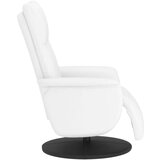  Naslanjač z naslonom za noge belo umetno usnje | Shoptok.si