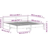  Okvir za krevet s uzglavljem bijeli 200x200 cm masivna borovina | shoptok.hr