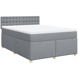 Maison Chic Box spring posteljni - Vzmetna postelja z vzmetnico svetlo siv 140x190 cm blago SL18051, (21894790) | Shoptok.si