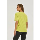 Marisse Lime V-Neck T-Shirt | Shoptok.si