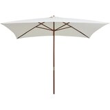  Suncobran 200 x 300 cm s drvenim stupom krem bijeli | Eponuda.com
