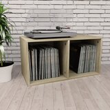 vidaXL Škatla za shranjevanje plošč sonoma hrast 71x34x36 cm Cene