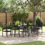 vidaXL 7-dijelni vrtni blagovaonski set Crni PVC ratan Cijene