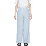 Vero_Moda Lahkotne hlače & Harem hlače Vmmindy Mw Wide Pinstripe Linen 10304667 Modra