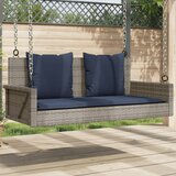 vidaXL Klupa za ljuljanje s jastucima siva 119x56x48 cm poli ratan | shoptok.hr