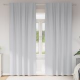 vidaXL Zavese z zavesami 2 pcs Svetlo siva 260 x 140 cm Poliester | Shoptok.si