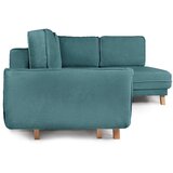 Bonami Selection turkizna raztegljiva kotna sedežna garnitura iz rebrastega žameta (desni kot) tori | Shoptok.si