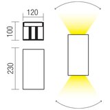  Redo 90554 - LED spoljašnje zidno svetlo VARY 2xLED/10W/230V 3000K IP54 braon | Eponuda.com