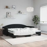 vidaXL Dnevni krevet na razvlačenje crni 90 x 190 cm baršunasti | shoptok.hr