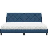  Postelja z vzmetnico modra 180x200 cm blago | Shoptok.si